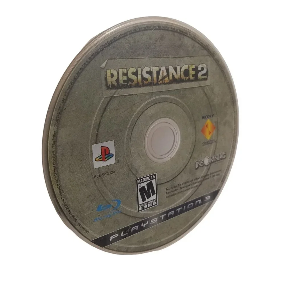 Sony PS3 Resistance 2 Video Game Disc ONLY Blu Ray 2008 M Mature Tested Works